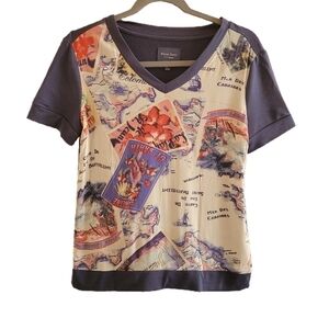 Peter Som Postcard top size XS , blue multi womans